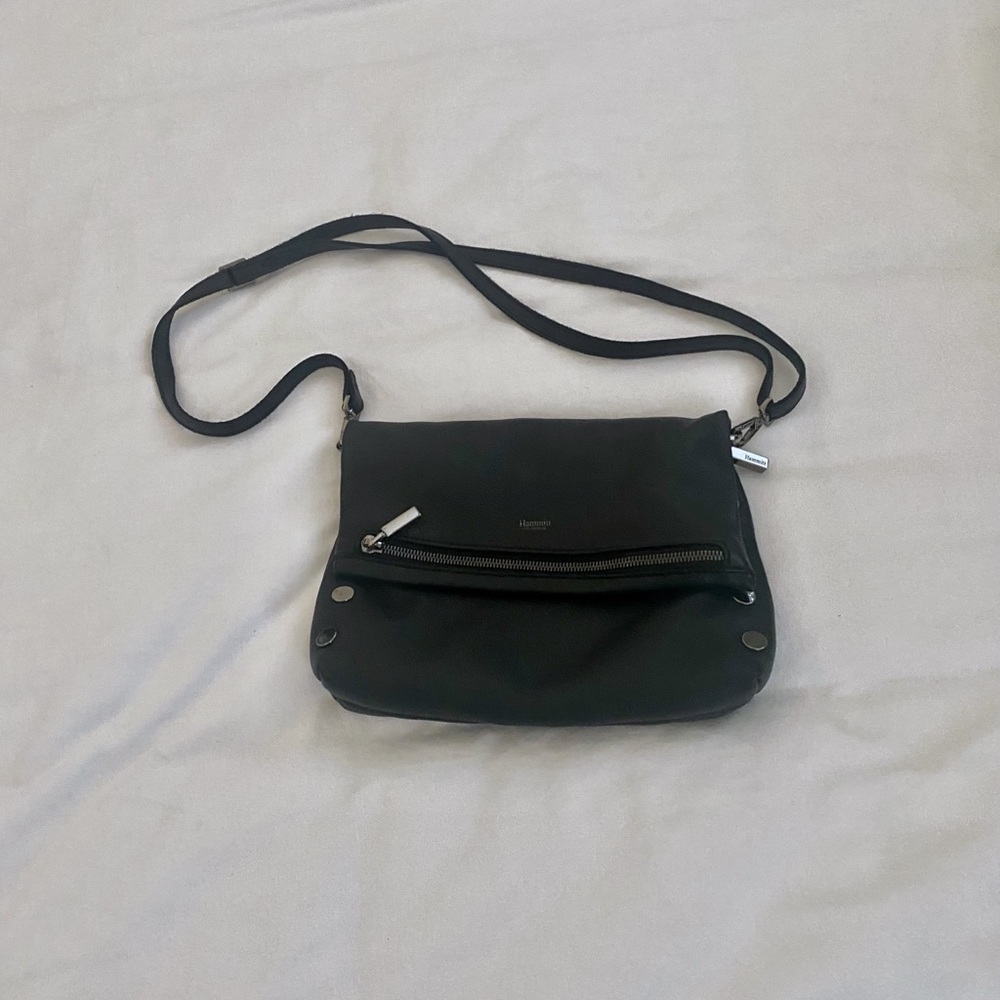 Hammitt VIP med black crossbody clutch leather purse